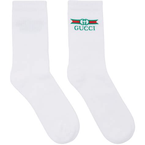 gucci white logo socks buy|gucci over knee socks.